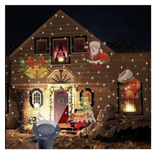 Projecteur LED Noël 12 motifs rotatifs étanches pour décoration jardin