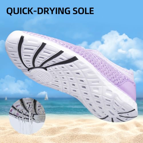 Image of DOUSSPRT Women's Water Shoes Quick Dry for Beach Swim Pool Fishing | Adult Breathable Summer Walk Aqua Sandals for River Athletic Boating Kayaking Diving Sport