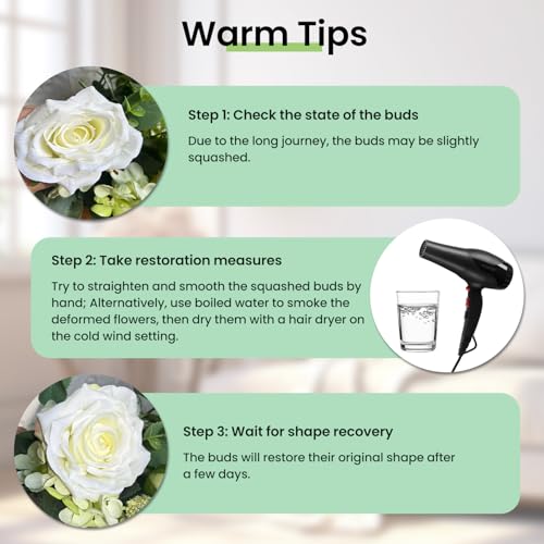 BeautifulU Artificial Roses Flowers Bouquet, Realistic Fake Silk Flowers Plants DIY Bouquets for Christmas Decorations Table Centerpiece Home Kitchen Office Party Wedding Gift and  image 6