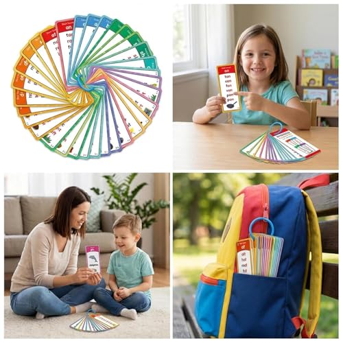 Tarjetas didácticas de fonética: set de 60 palabras visuales para preescolar 4