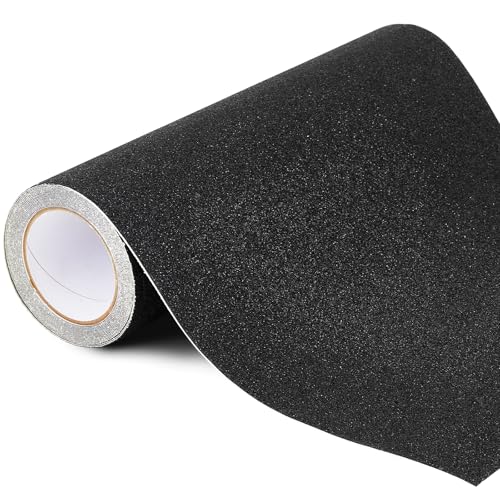 Image of Watersay 16 Inch x 20 ft Widen Anti Slip Tape, Outdoor Non Skid Traction Tape, Waterproof Durable, Grip and Friction Tread Strips Abrasive Adhesive for Road Deck Boat Skateboards Scooters, Black