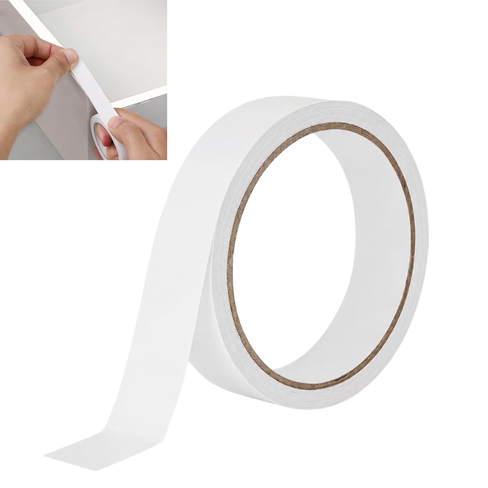 DCYQAIN 18mm x 10m White Self-Adhesive Melamine Edging Tape, Pre-Glued Furniture Edge Banding for Kitchen Cabinets, Worktops & DIY Restoration
