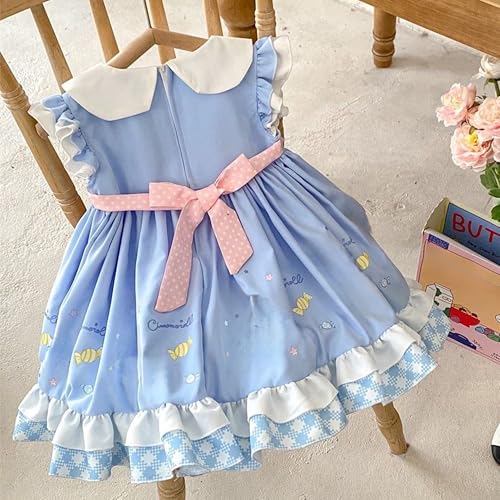 Vestido Lolita Azul para Niñas 5-6 Años miniatura 7