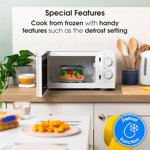 Abode Touch Control Microwave 20 Litre Black Digital 700W with Clock & Timer, 5 Auto Cook Settings & Defrost, 10 Power Levels AMT2012B (Manual, White) - Image 6