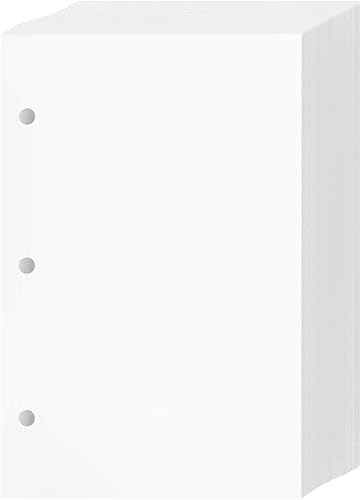 Papel de media letra de 3 agujeros, hojas blancas brillantes, para carpetas de 3 anillos y portapapeles  8.5 x 5.5 pulgadas  Bond de 24 libras,