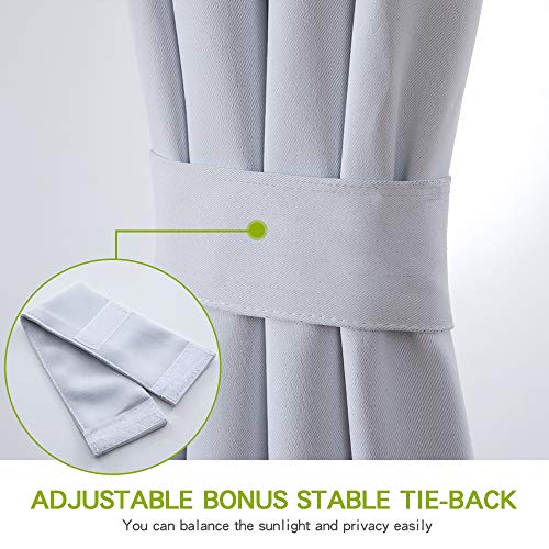 Miulee Sidelight French Door Room Darkening Curtain Light Blocking Window Treatment Curtain For Narrow Glass Door Rod Pocket Blackout Drapes With Tieback 25 Inch By 72 Inch Greyish White 1 Panel #TOP3