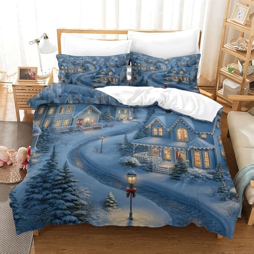 Parure de lit scène d'hiver en microfibre douce pour chambre ado cocooning - 3