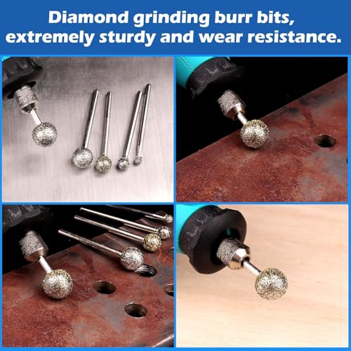 Puntas de molienda de diamante NACX de 4mm en forma de bola miniatura 4