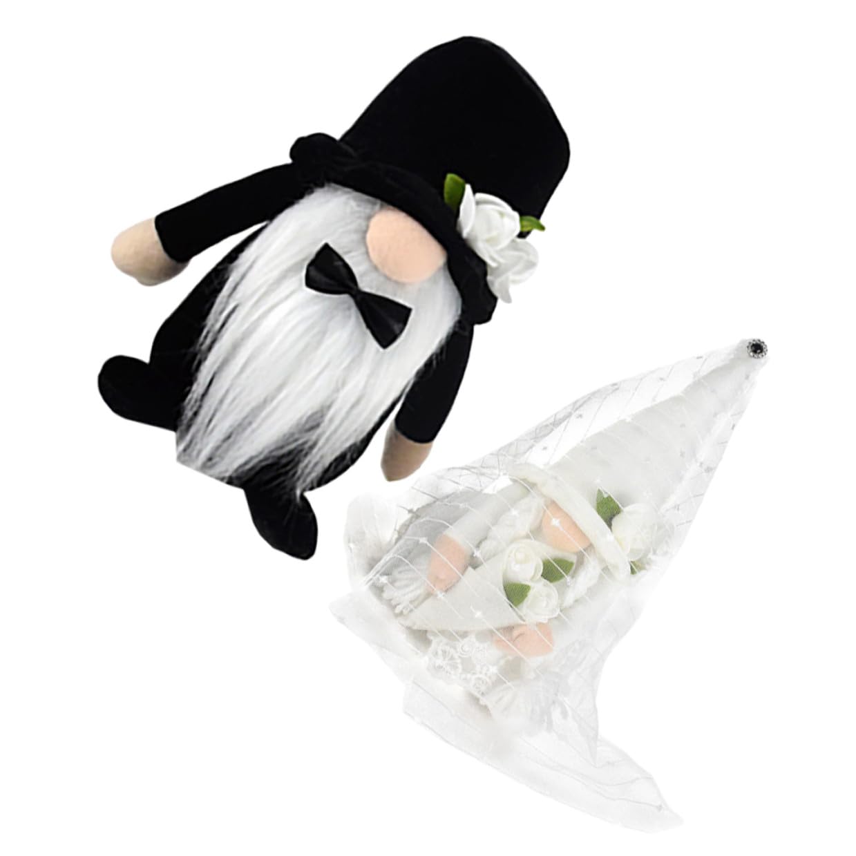 Hemobllo 2 Stück Teiliges Hochzeit Wichtel Deko Faceless GNOME Puppen Braut und Bräutigam Figuren Stehende Plüschornamente für Tisch und Fenster Romantische Hochzeitsdekoration