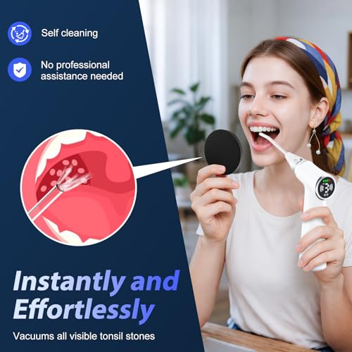 Image of Upgraded Electric Tonsil Stone Remover - High-Precision & Painless Cleaning, Food-Grade Material, 6 Suction Levels | Tonsil Stone Removal Kit with LED Light, Oral Protection & 11 Attachments