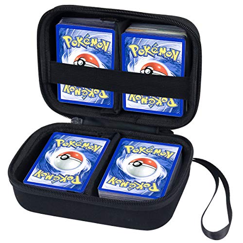 Preisvergleich Produktbild Brappo Hard Case Reisetasche mit Aufbewahrungstasche für Pokemon Trading Cards, Kartenspiel-Halter mit Abnehmbaren Teiler (schwarz)