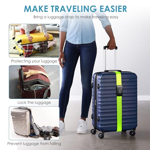Image of Travel Inspira Luggage Straps for Suitcases with TSA Lock, Protect Your Luggage Anti-Burst, High Visibility Color, Easy to Identify Luggage Adjustable Heavy Duty Belt for 20-28 Inch Suitcases