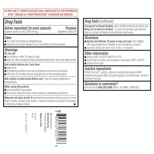 ahealth nighttime sleep aid diphenhydramine 50mg softgels maximum strength 160 count