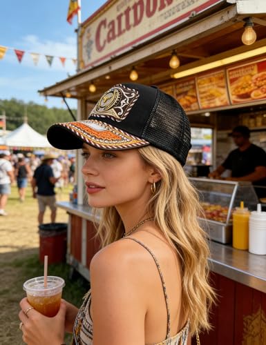 Image of TOPACC Western Trucker Hat for Men Women Cowboy Country Hat Snapback Cap