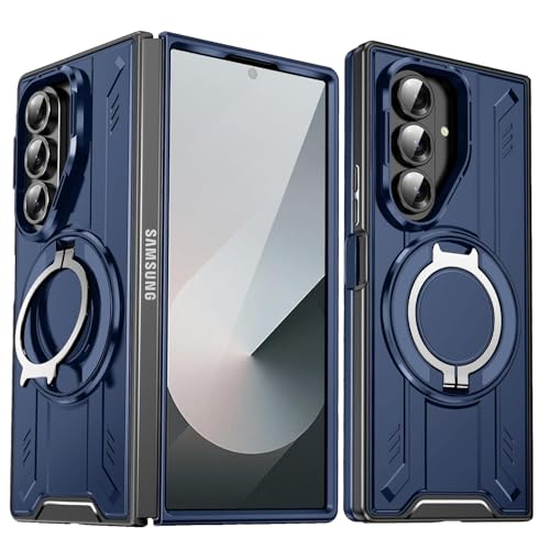 Coque magnétique robuste Samsung Z Fold 7 avec support intégré bleu