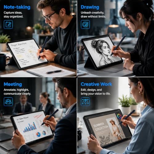 Image of Microsoft Surface Pen - Stylus for Pro 11 /9 /8 /X /10 /7+ /7 /6 /5 /4 /3, Laptop /Studio /Book 5 /4 /3 /2 /1, Palm Rejection, 1024 Pressure Sensitivity, 2500h Working Hours, Black | Works with Surface Pro 11 /10 /X /9 /8 /7, Laptop, Book, Go, Studio & Kobo, for Student Note-Taking & Artist Business Drawing