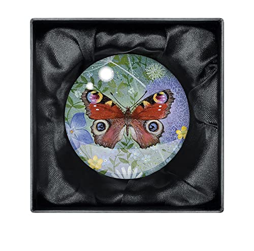 Presse-papier en cristal Lucy Grossmith paon : objet dart et decoration haut de gamme