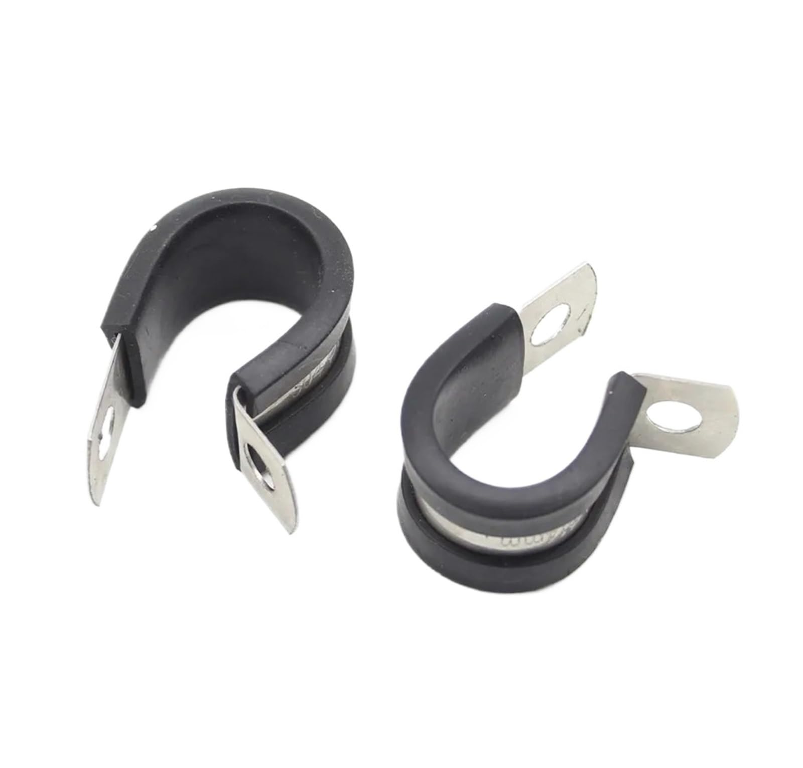 Elzkvftn One Color P-Clips Metal Wire Cable Conduit Clamps, 2Pcs 6Mm-55Mm 304 Stainless Steel Rubber Lined P Clips Cable Mounting Hose Pipe Clamp