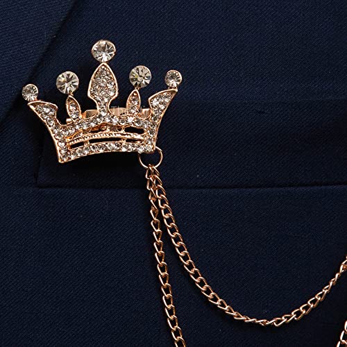 Image of To The Nines Men's Crown Design with Rose Gold Chain Brooch
