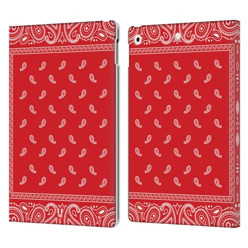 Étui Portefeuille iPad 10.2 Rouge Housse Cuir Bandana Cachemire
