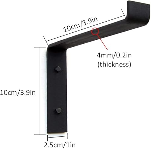 Miniatura 2 de Soporte para estante de hierro forjado, soporte para estante flotante, soporte de pared para estantería, soporte para estante de almacenamiento de