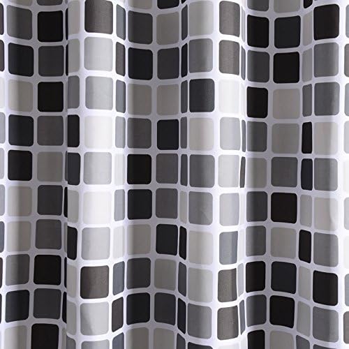 GONOVE Shower Curtain for Bathroom 240 x 200 cm Anti-Mould Mildew Resistant Waterproof Polyester Fabric Mosaic Shower Curtain Liner Long Bath Curtain with Hooks - Image 5