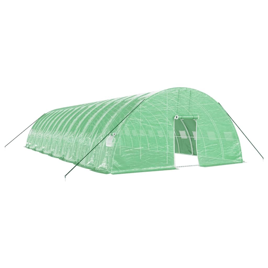 Szklarnia ze stalową ramą, zielona, 84 m², 14 x 6 x 2,85 m