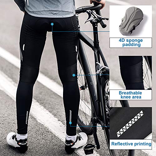 image for Santic Mens Cycling Bib Pants Padded Bicycle Breathable Long Tights fo