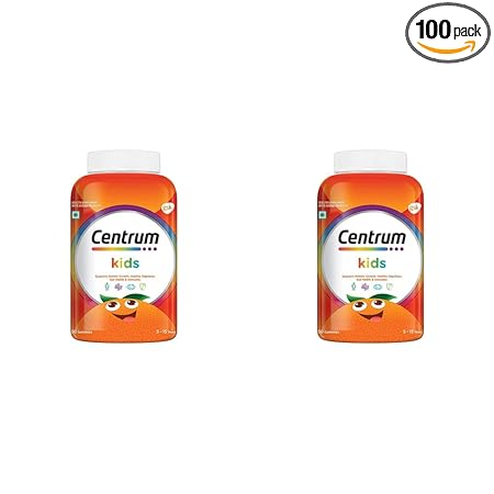 Centrum Kids, World's No.1 Multivitamin with Probiotics, Vitamin C & 11 other nutrients for Immunity, Healthy Digestion & Eye Health (Veg) - 50 Gummies (Pack of 2)