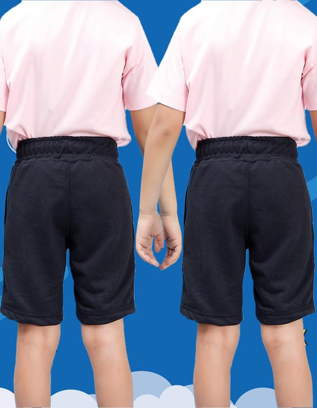 Image of Nusyl Solid & Printed Cotton Blend Shorts for Boys | Comfortable Casual Shorts | Soft Breathable Fabric with Elastic Waistband | Relaxed Fit | 2-16 Years | Multiple Colors