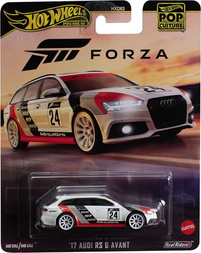 Image of Hot Wheels Premium Toy Car 17 Audi RS6 Avant, 1:64 Scale Die-Cast Replica from Popular Movie (Styles May Vary)
