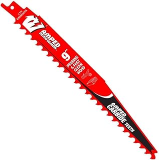 Diablo Amped Demo Demon Carbide Teeth Reciprocating Saw Blade for Pruning and Clean Wood - Carbide Tooth Design - 9" Length, 3 TPI - DS0903CPA