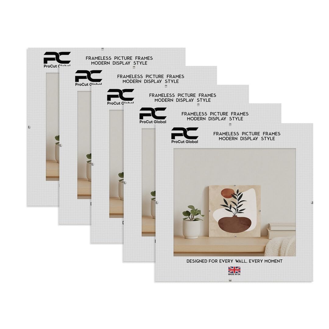Procut Global 15x15cm Frameless Clip Picture Frames For Photos - Pack of 5 — image 1