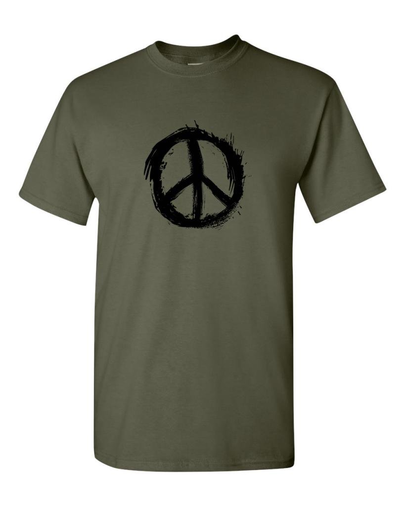 Zappatee Military Green Peace T Shirt - Classic Cnd Logo Tee M