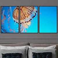 3 Piece Framed Canvas Wall Art Colorful Jellyfish Marine Life Canvas Prints Home Artwork Decoration for Living Room,Bedroom - 16