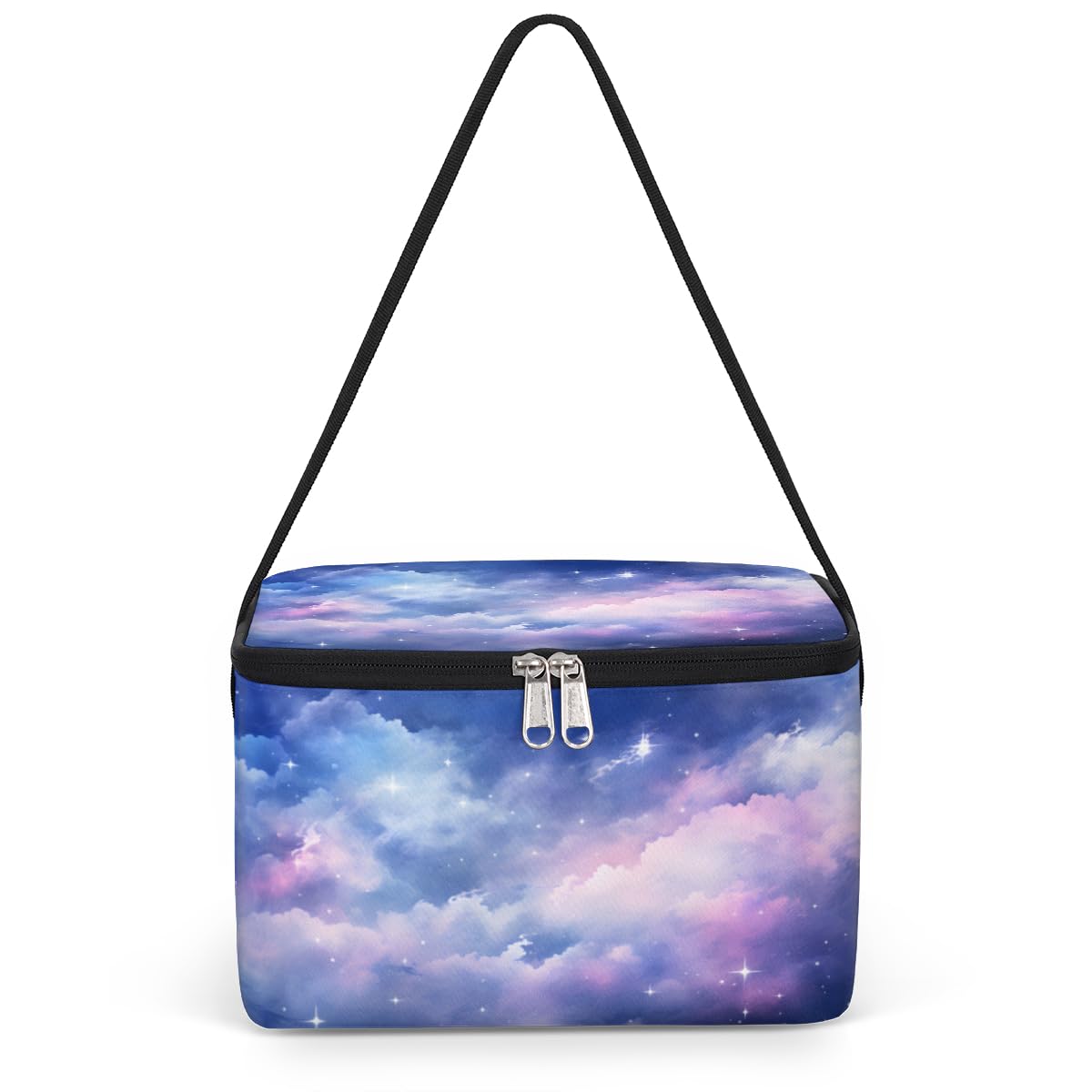 Galaxy Nebula Lunch Bags for Women Men 9 Cans, Hot & Cold Food Delivery Bag Insulated Grocery Bag Insulated Lunch Box Cloud Cooler Bag for Office Work Picnic Beach