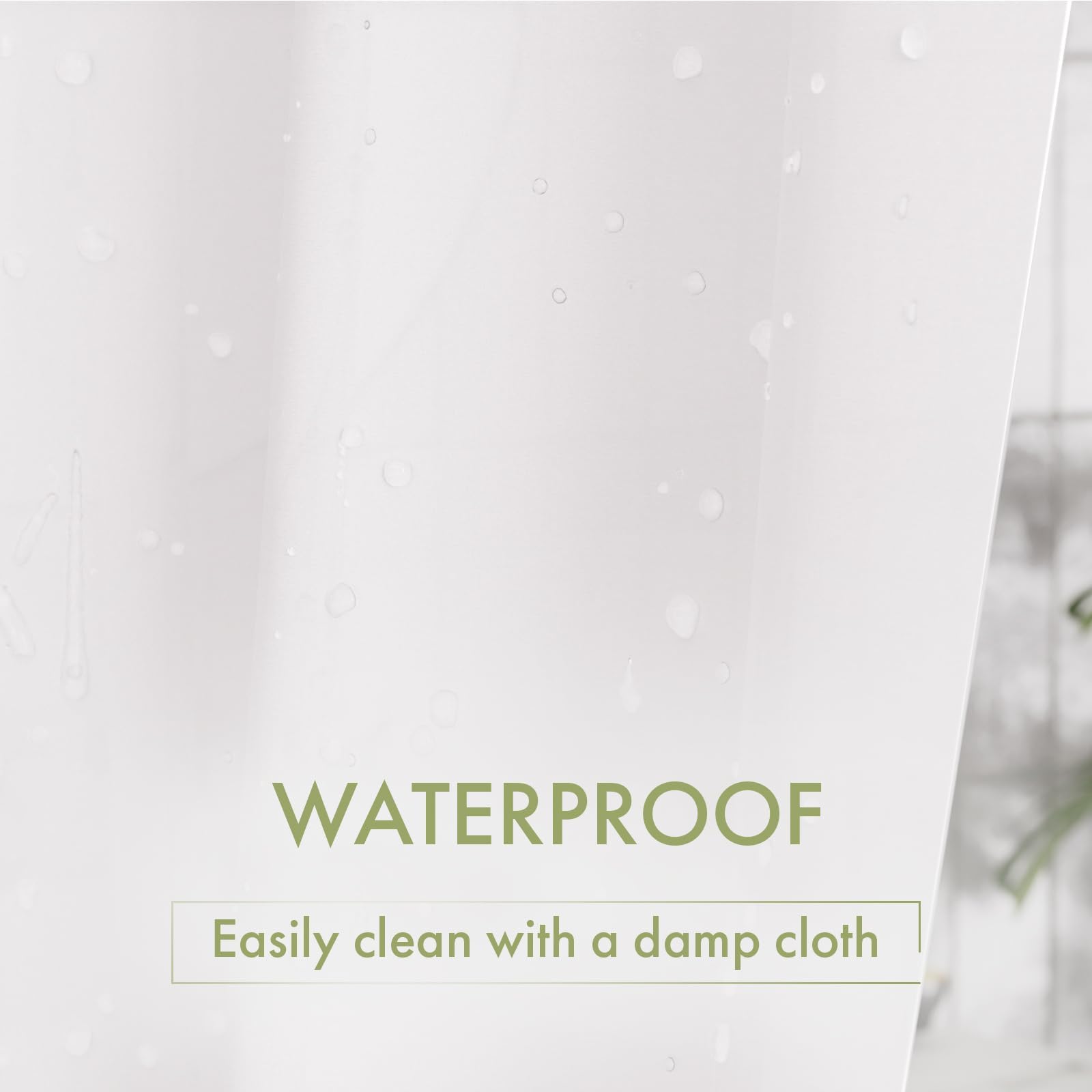 Long Shower Curtain Liner, 72x78 Plastic White Shower Curtain Liner, Cute Waterproof PEVA Shower Curtains, Lightweight Shower Curtains for Bathroom with Magnets and 12 Rustproof Grommets