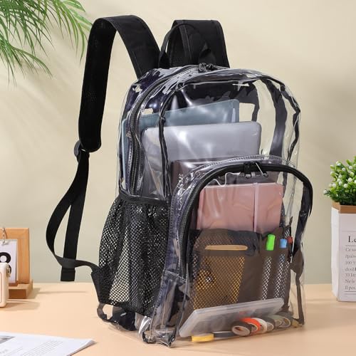 Mochila transparente con compartimentos para organizar el colegio 6