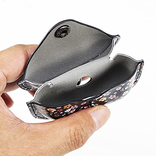 Image of Genuine Leather Case Compatible with AirPods Pro 3rd Gen (2025), VOMA Protective Cover for Apple AirPods Pro 3 Wireless Charging Case with Keychain and Snap Lock Colorful Floral