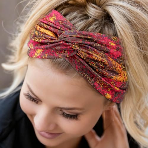 Image of DRESHOW 6 Pack Extra Wide Headbands for Women Large Turban Headband Boho Head Wrap Elastic Hairbands Hair Twisted Knot Hair Accessories