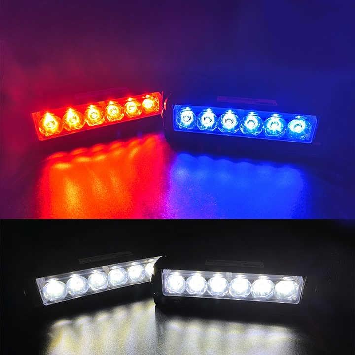 Image of AutoBizarre LED Front Warning Light 12 V Federal Signal Flash Light Red Blue White Grille Flashing Strobe Light Bar For All Cars
