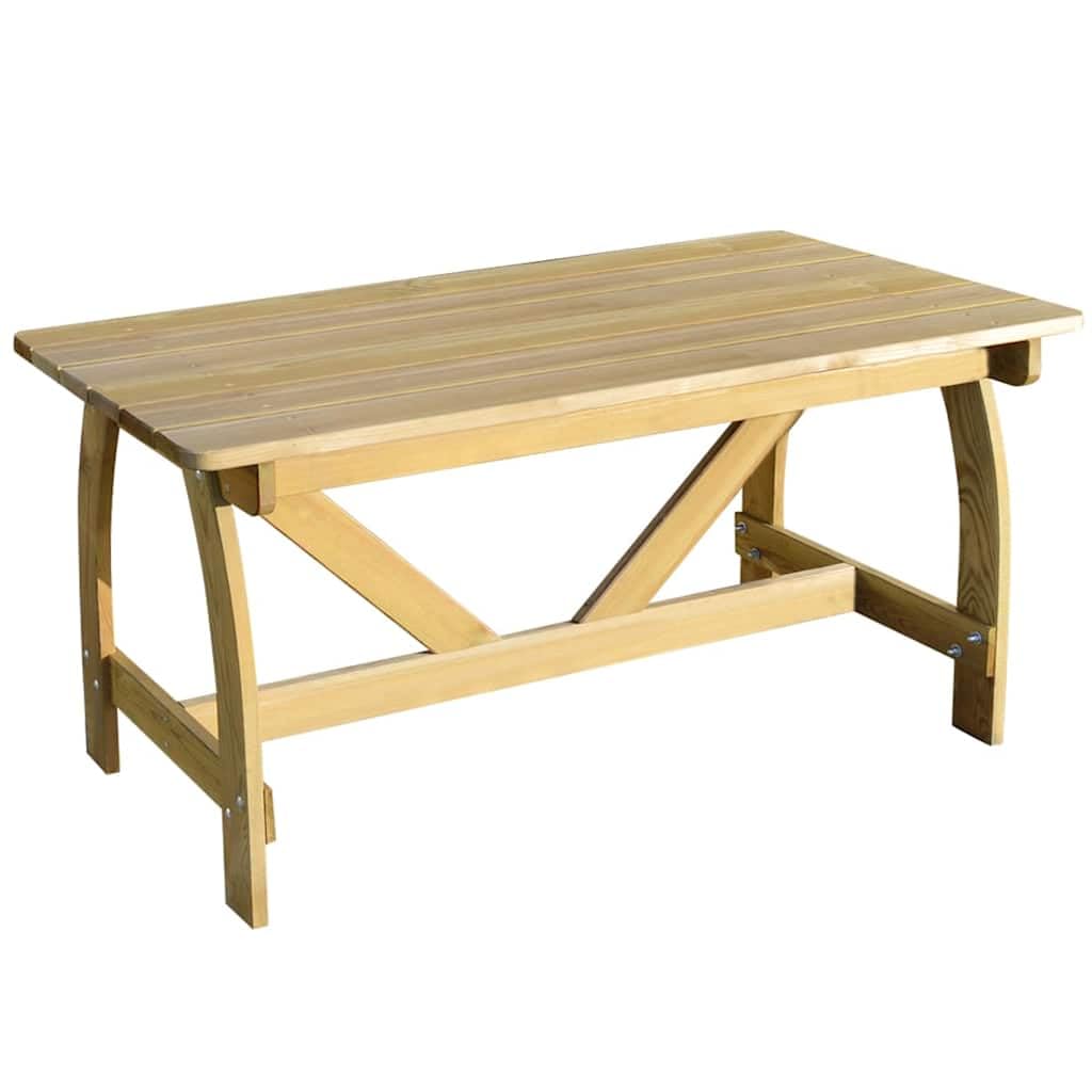 Stabilny stół ogrodowy 150 x 74 x 75 cm z impregnowanego na zielono drewna sosnowego, rustykalny stół drewniany do ogrodu i na zewnątrz, wytrzymały i odporny na butwienie, prosty