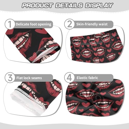 senya Girls Printed Leggings Yoga Pants Hearts Mouth Pattern for Kids in 4t to 10 Years, 4T3