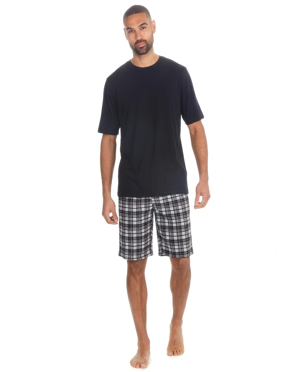 Undercover Men's Black/Black Check Cargo Bay Flannel Short Pyjamas 31B2270 Check L