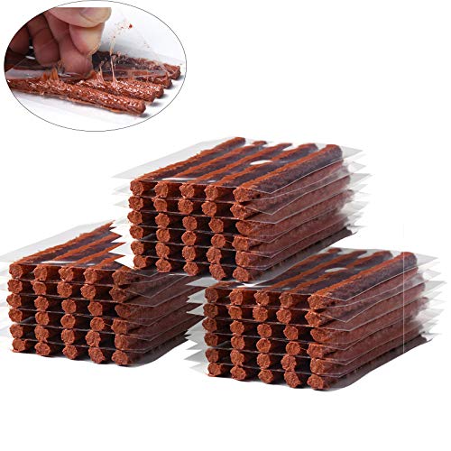 Vankcp 150 Pieces Tire Repair Strings, 4 Ã— 0.24"" Repair Rubber Sealing Strip Natural Tire Repair Rubber Plug Flat Tire Plug Repair kit for Tubeless Off-Road Tires Car,Bike,Motor,Wheelbarrow,ATV, UTV