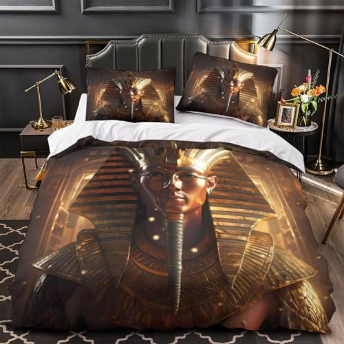 Parure de lit 3 pièces 260x220cm en microfibre 3D Ancientpharaoh - 4