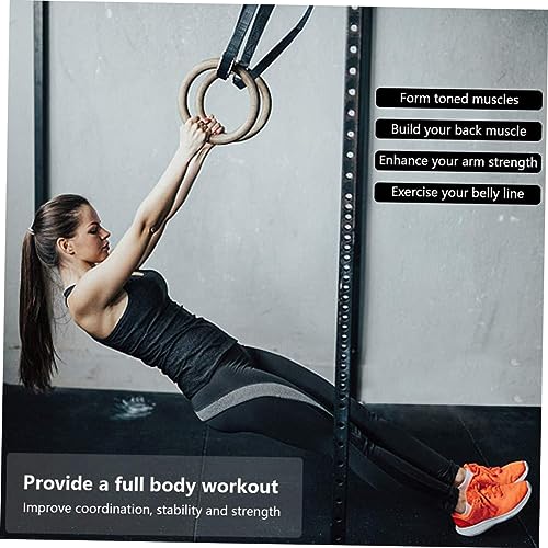 Anillas de gimnasia de madera para ejercicio y fitness miniatura 3