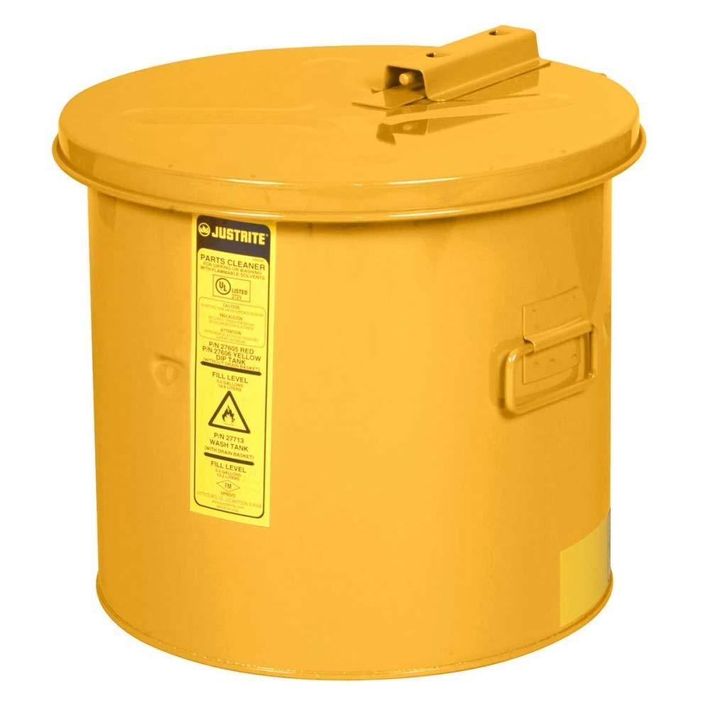 Justrite 27606 24Gauge Coated Steel Dip Tank, 5 Gallon Capacity