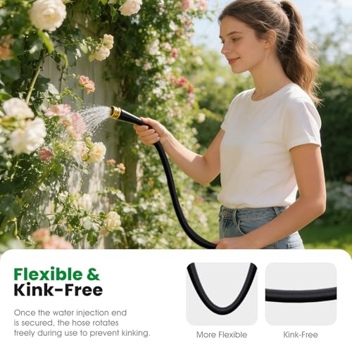 Garden Hose 100FT, Non-Expanding Water Hose Ultra Lightweight, Kink-Free, Burst-Resistant, Lead-Free, Durable & Flexible High-Pressure Hose for Yard, Lawn, Outdoor, Car Washing - Image 3