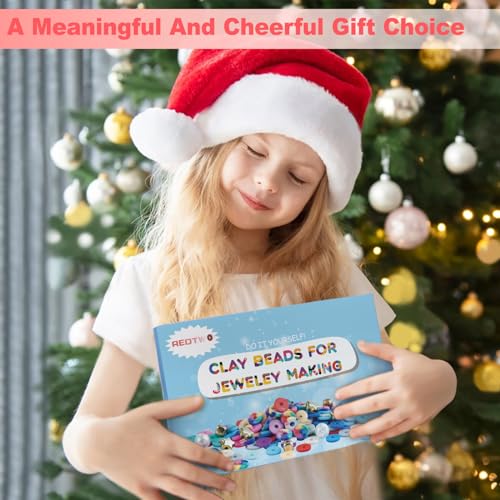 Redtwo CLAY BEADS-23000 Pcs Clay Beads Bracelet Making Kit 144 Colors 7 Boxes Flat Polymer Heishi Beads Set thumb #5